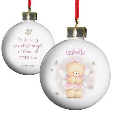 Personalised Forever Friends Angel Christmas Tree Bauble